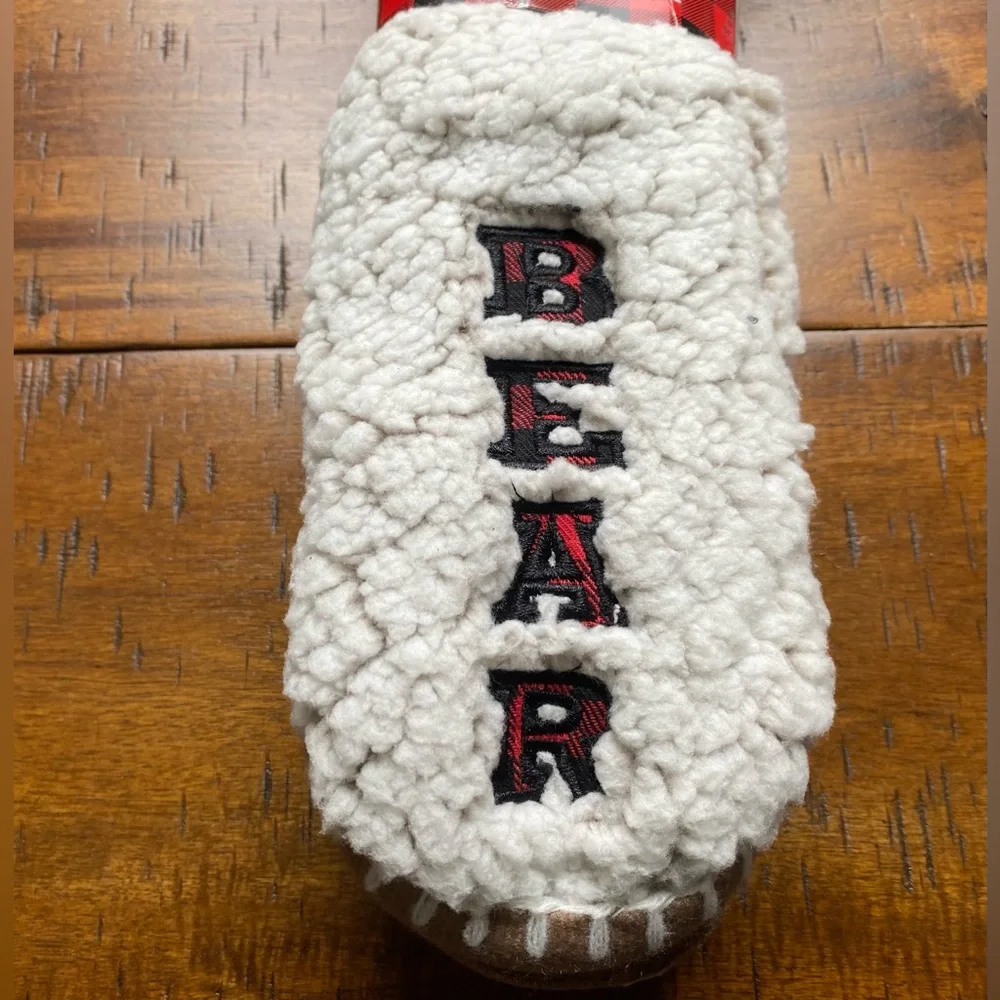 •NEW•Muk Luks Kids Cozy Sherpa Slipper Sock- IVORY BUFFALO